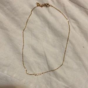 Gold Necklace with quartz